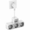 TESSAN 6 IN 1 POWER STRIP 3XSCHUKO, 2XUSB, 1XTYPE-C 15CM CABLE TS-323X-C