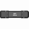 SILICON POWER DS72 500GB NVME PORTABLE SSD USB 3.2 GEN 2 TYPE-A & TYPE-C BLACK SP500GBUC3S72VPK
