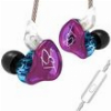 KZ ZST PURPLE WITH MIC - IEM 35 IN EAR MONITOR EARPHONES DYNAMIC HYBRID DUAL DRIVER 1BA+1DD
