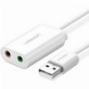 UGREEN US205 EXTERNAL SOUND CARD 2X JACK 3.5MM WHITE