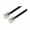 EQUIP 105102 TELEPHONE FLAT CABLE RJ-11 4P/4C MALE/MALE 3 M BLACK