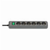 BRENNENSTUHL ECO LINE 6 SOCKET SILVER 1,5M + SWITCH