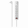 HAMA 223054 POWER STRIP, 5-WAY, SURGE VOLTAGE PROTECTION, SWITCH, WALL MOUNTING, 1.5 M, WHITE