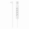 HAMA 223191 POWER STRIP, 5-WAY, W. 17 W 2-WAY USB-C ADAPTER, SWITCH, 1.4 M, WHITE