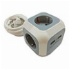 LINEME 80-00142-10 ΠΟΛΥΠΡΙΖΟ 3Θ 2USB 1.5Μ ΚΥΒΟΣ ΓΚΡΙ