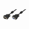 LOGILINK CV0021 VGA EXTENSION CABLE MALE/FEMALE DOUBLE SHIELDED WITH 2X FERRIT CORE 15M BLACK