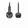 NEDIS CEGL10000BK100 POWER CABLE PLUG WITH EARTH CONTACT MALE - IEC-320-C13 ANGLED 10.0M BLACK