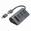 HAMA 200140 USB HUB/CARD READER, 5 PORTS, 3X USB-A, SD, MICROSD, INCL. USB-C ADAPTER