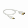 DELOCK 83813 CABLE DISPLAYPORT 1.2 MALE > DVI 24+1 MALE PASSIVE 4K 30 HZ 1 M WHITE