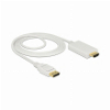 DELOCK 83818 CABLE DISPLAYPORT 1.2 MALE > HIGH SPEED HDMI-A M PASSIVE 4K 30 HZ 2 M WHITE