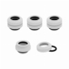 CORSAIR HYDRO X FITTING HARD XF STRAIGHT GLOSSY WHITE 4-PACK (12MM OD COMPRESSION)