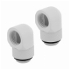 CORSAIR HYDRO X FITTING ADAPTER XF 90° ANGLED ROTARY GLOSSY WHITE 2-PACK
