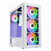 CASE KOLINK OBSERVATORY HF GLASS ARGB MIDI TOWER CASE - WHITE WITH 6 ARGB FANS - 3X140MM & 3X120MM