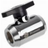 BITSPOWER MINI VALVE WITH BLACK HANDLE 1/4 INCH SHINY SILVER