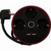 ΠΟΛΥΠΡΙΖΟ GEYER 3 ΘΕΣΕΩΝ ΜΕ ΔΙΑΚΟΠΤΗ 2XUSB ΜΑΥΡΟ