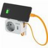 TESSAN 3 IN 1 WALL SOCKET 1XSCHUKO, 1XUSB, 1XTYPE-C CABLE 15CM TS-332-DE