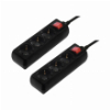 HAMA 137396 3-SOCKET MULTIPLE SOCKET OUTLET WITH SWITCH 1.4 M BLACK SET OF 2