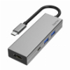 HAMA 200107 USB-C HUB MULTIPORT 4 PORTS 2 X USB-A USB-C HDMI SILVER