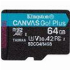 KINGSTON SDCG4/64GBSP CANVAS GO PLUS GEN4 64GB MICRO SDXC 200MB/S READ A2 U3 V30 + ADAPTER