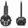NEDIS CEGL10000BK20 POWER CABLE ANGLED SCHUKO PLUG MALE - IEC-320-C13 2.00M BLACK