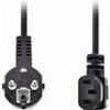 NEDIS CEGL10020BK30 ANGLED POWER CABLE PLUG WITH EARTH CONTACT MALE - IEC-320-C13 3.00M BLACK