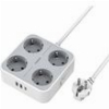 TESSAN 7 IN 1 POWER STRIP 4XSCHUKO, 2XUSB, 1XTYPE-C, 2M CABLE TS-302-C