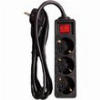 LAMTECH POWER STRIP WITH SWITCH 3 OUTLETS BLACK 1.5M LAM023701