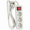 LAMTECH POWER STRIP WITH SWITCH 3 OUTLETS WHITE 1.5M LAM023688