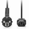 NEDIS CEGL10000BK50 POWER CABLE ANGLED SCUKO MALE - IEC-320-C13 5.00M BLACK
