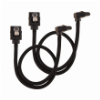 CORSAIR DIY CABLE PREMIUM SLEEVED SATA DATA CABLE SET 90° CONNECTORS BLACK 30CM