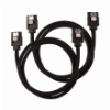 CORSAIR DIY CABLE PREMIUM SLEEVED SATA DATA CABLE SET STRAIGHT CONNECTORS BLACK 60CM