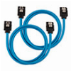 CORSAIR DIY CABLE PREMIUM SLEEVED SATA DATA CABLE SET STRAIGHT CONNECTORS BLUE 60CM