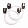 CORSAIR DIY CABLE PREMIUM SLEEVED SATA DATA CABLE SET STRAIGHT CONNECTORS WHITE 30CM
