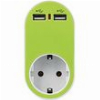 EUROLAMP ΑΝΤΑΠΤΟΡΑΣ ΣΟΥΚΟ 2 USB ΠΡΑΣΙΝΟ ΠΡΟΣΤΑΣΙΑ ΕΠΑΦΩΝ 147-09012