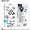 LAMTECH USB/TYPE-C 3.0 HIGH SPEED CARD READER METAL GREY LAM113362