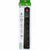 LAMTECH 6WAY SURGE PROTECTOR WITH 2XUSB 6XSCHUKO BLACK 1.5M LAM111955