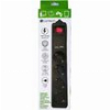 LAMTECH 4WAY SURGE PROTECTOR WITH 2XUSB 4XSCHUKO BLACK 1.5M LAM111931