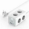 TESSAN 9 IN 1 CUBOID POWER STRIP 6XSCHUKO, 2XUSB, 1XTYPE-C, 2M CABLE TS-306-C