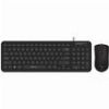 ALCATROZ WIRED MOUSE AND KEYBOARD JELLYBEAN U2000 BLACK U2000B