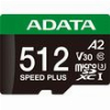 ADATA UD512GUI3V30A2SP-RA1 SPEED PLUS 512GB MICRO SDXC UHS-I 180MB/S U3 C10 WITH ADAPTER