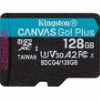 KINGSTON SDCG4/128GBSP CANVAS GO PLUS GEN4 128GB MICRO SDXC 200MB/S READ A2 U3 V30