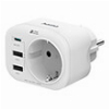 HAMA 223342 4-WAY MULTI-ADAPTER FOR SOCKET, 1 USB-C PD, 2 USB-A, 1 EARTHED CONTACT, 20W