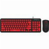 ALCATROZ WIRED MOUSE AND KEYBOARD JELLYBEAN U2000 B.RED U2000BR