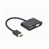GEMBIRD A-HDMIM-HDMIFVGAF-01 HDMI MALE TO HDMI FEMALE + VGA FEMALE + AUDIO ADAPTER CABLE BLACK