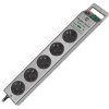 BRENNENSTUHL SUPER SOLID LINE SURGE PROTECTION 5 SOCKET SILVER ΜΕ ΔΙΑΚΟΠΤΗ