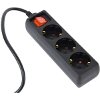 GEMBIRD EG-PSU3-01 UPS POWER STRIP 3 SCHUKO FUSED SWITCH, 16 A, C14 PLUG, 0.6M BLACK