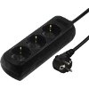 HAMA 108841 DISTRIBUTION PANEL 3 SOCKETS CHILD-PROOF 3M BLACK