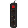 LANBERG POWER STRIP 3 SOCKETS SCHUKO WITH CIRCUIT BREAKER COPPER CABLE 1.5M BLACK