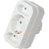 LOGILINK LPS221 POWER SOCKET ADAPTER WITH 2 EURO + SCHUKO SOCKET WHITE