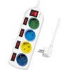 LOGILINK LPS257 SOCKET OUTLET 4-WAY WITH 5 SWITCHES 1.5M MULTICOLOR